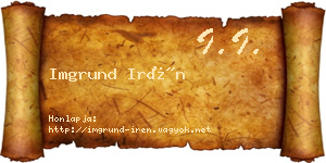 Imgrund Irén névjegykártya